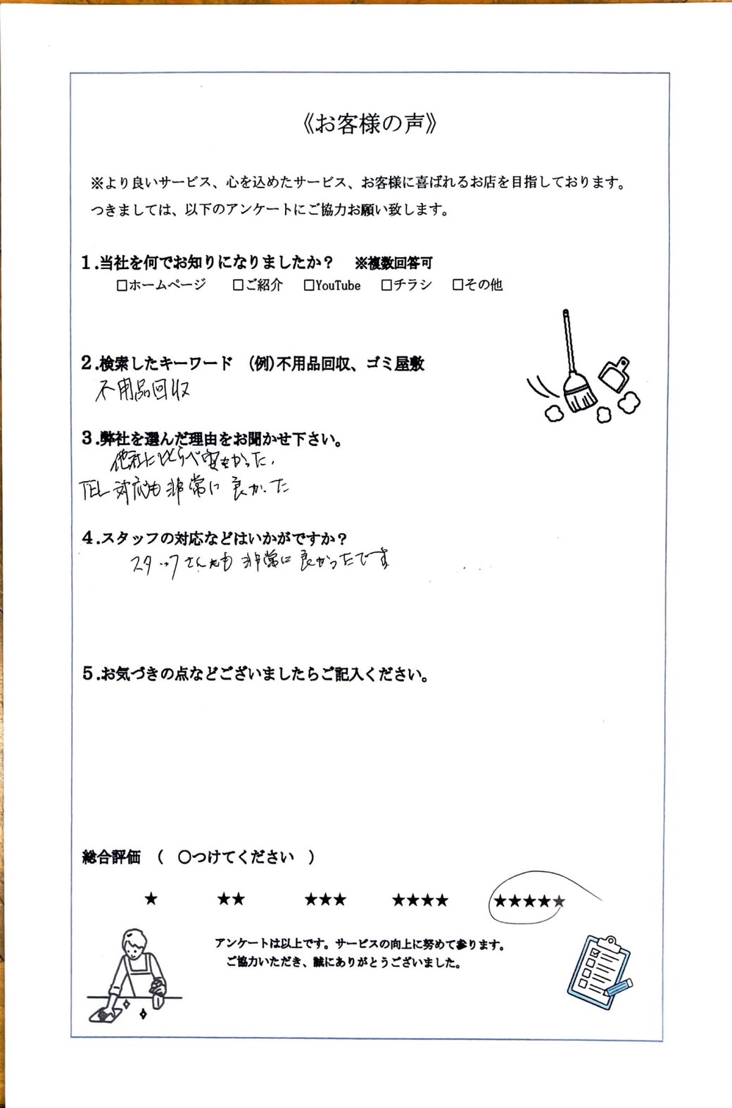 アンケート