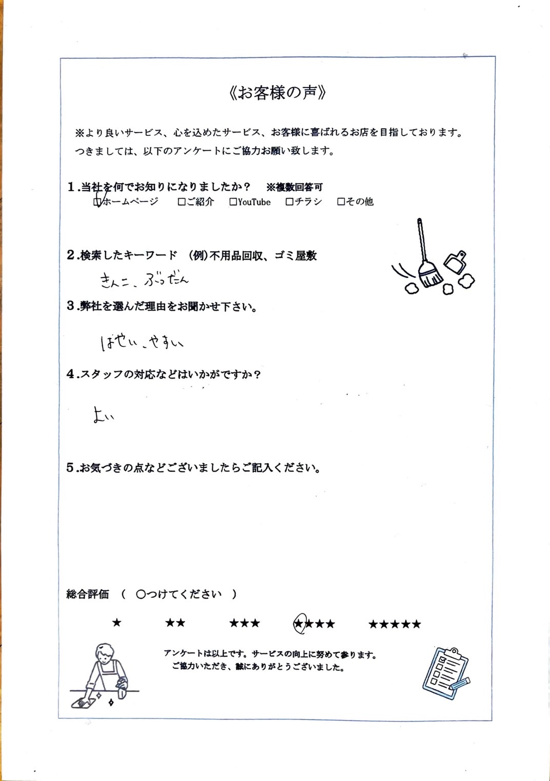 アンケート