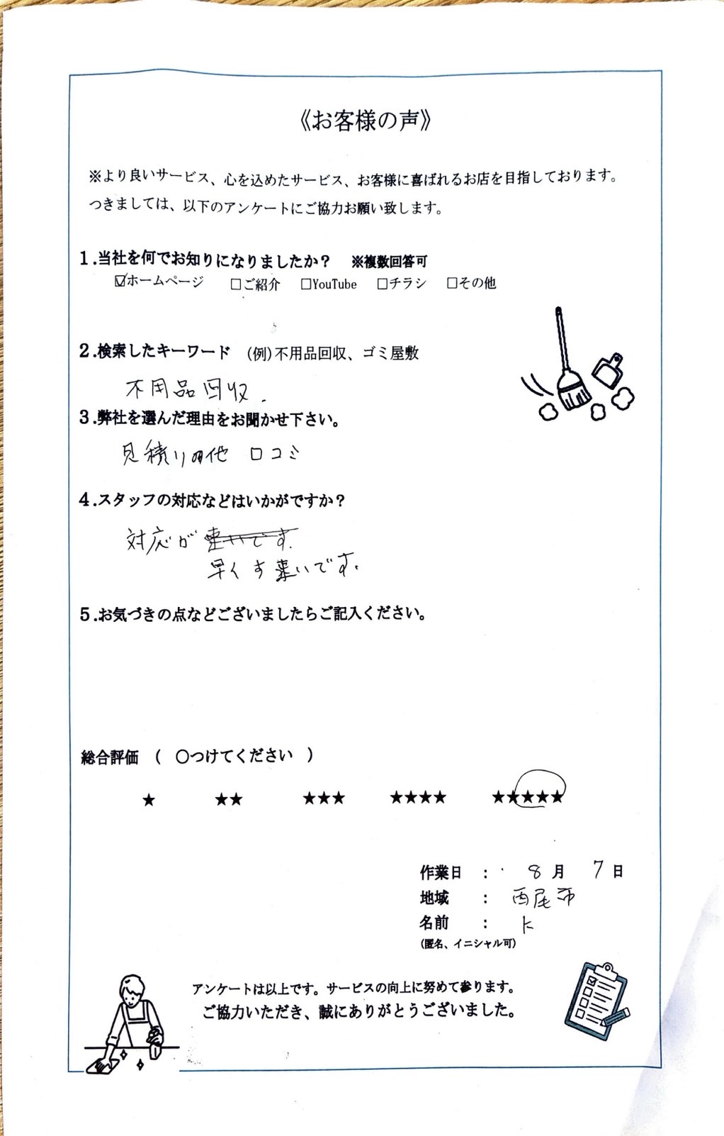 アンケート