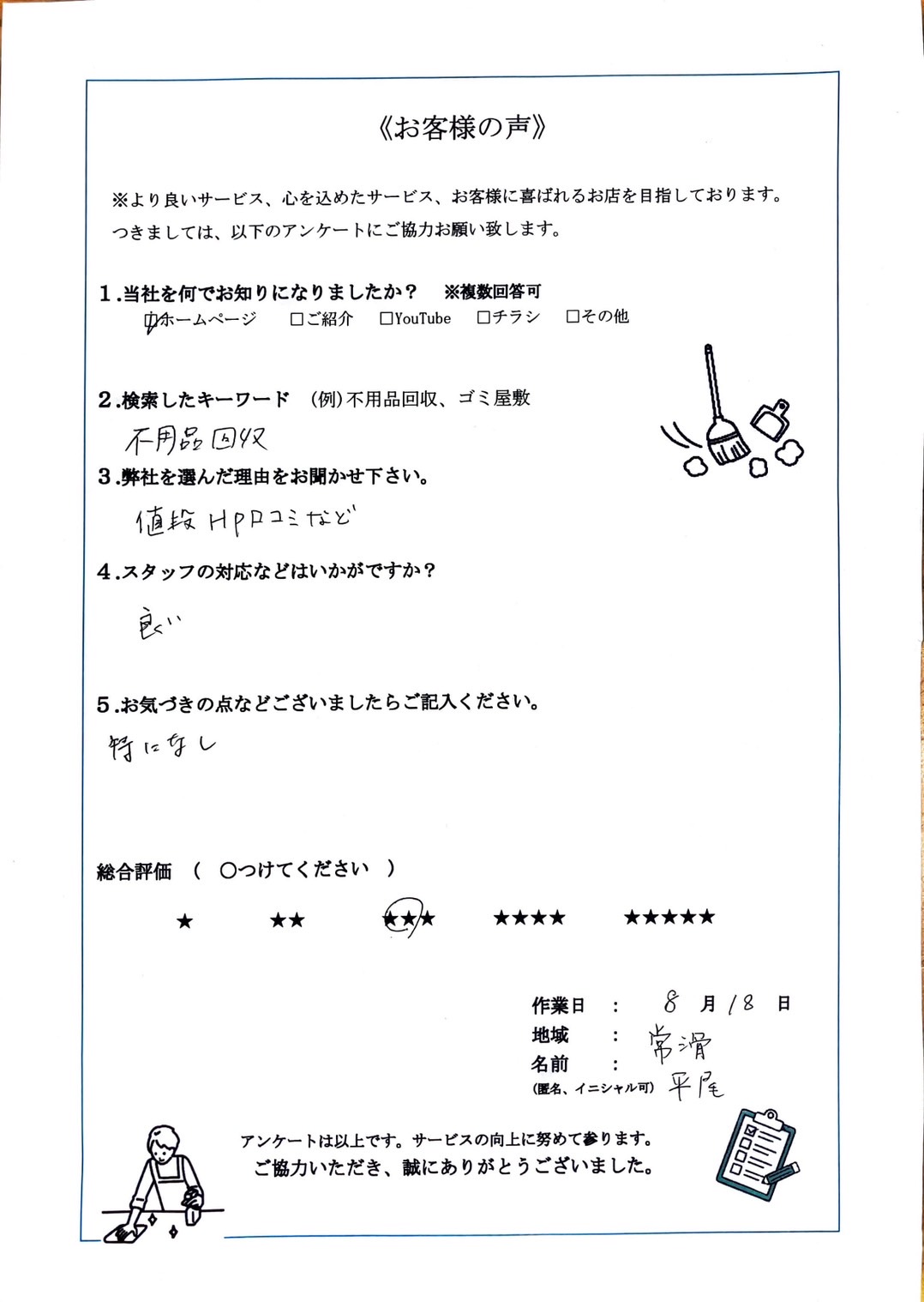 アンケート