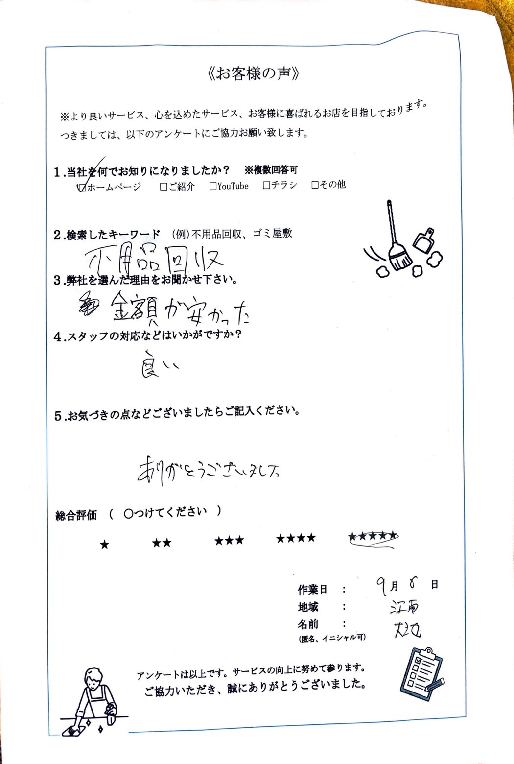 アンケート