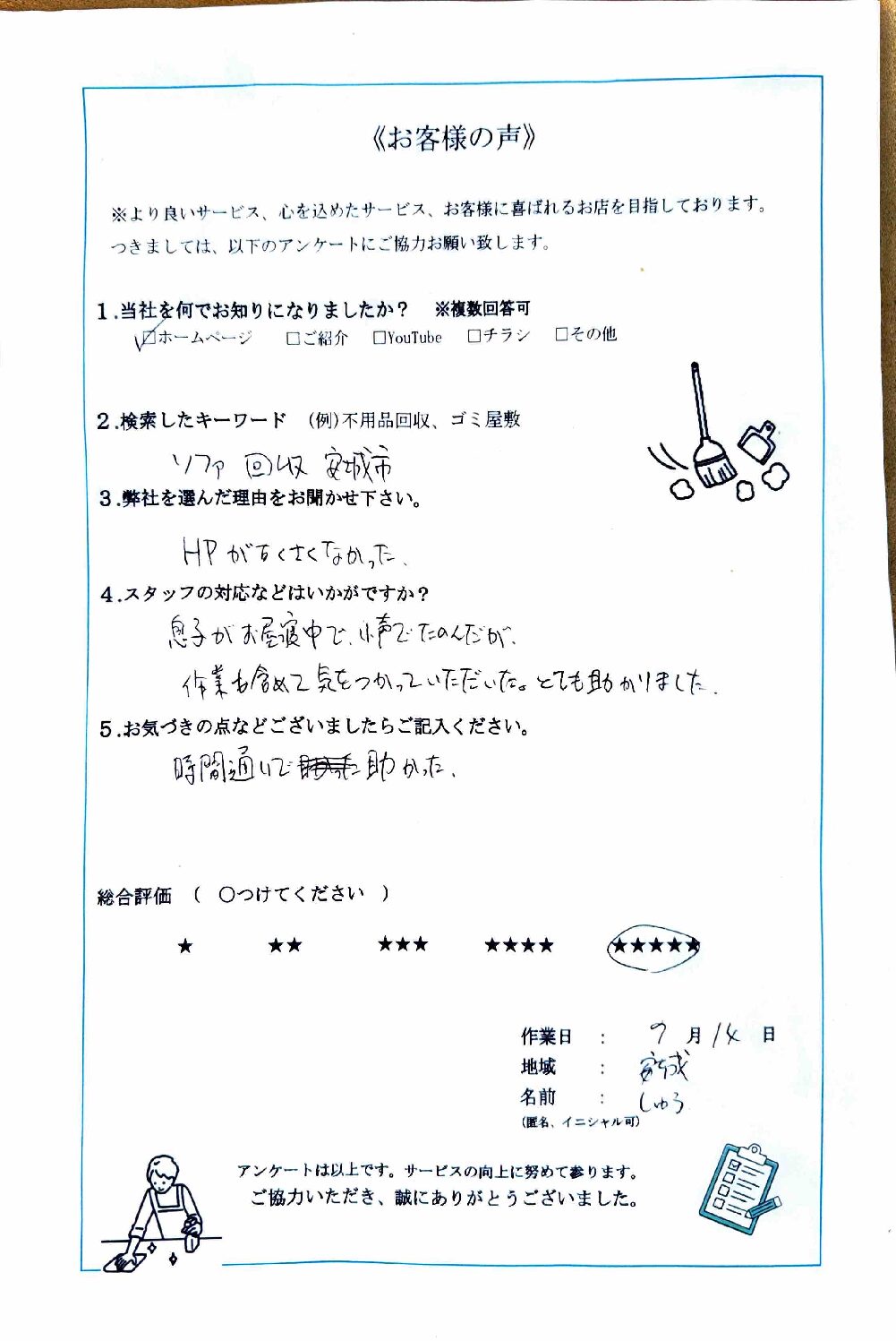 アンケート
